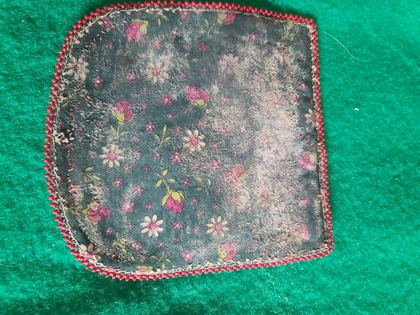 Beaded pictorial panel with bull elk on blue ground, plate 44